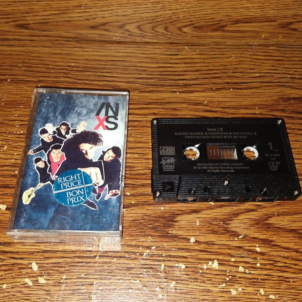 INXS -X on cassette (Atlantic Recording/WEA Music Canada, 1990)